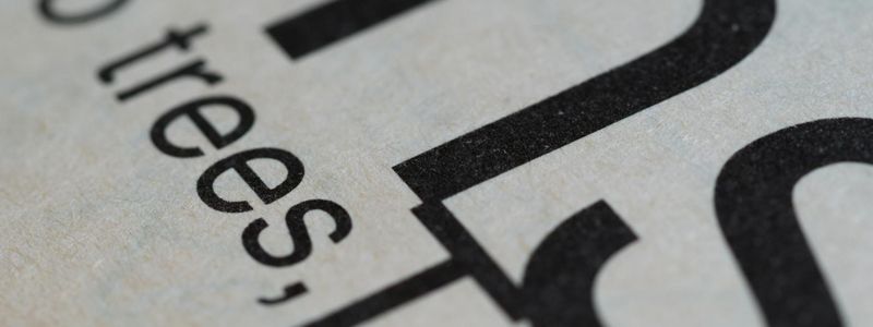 Macro shot of a printed page with sharp contrast.